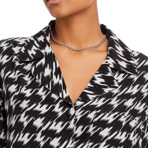 Anine Bing Aiden Houndstooth Viscose Shirt - Picture 7 of 9